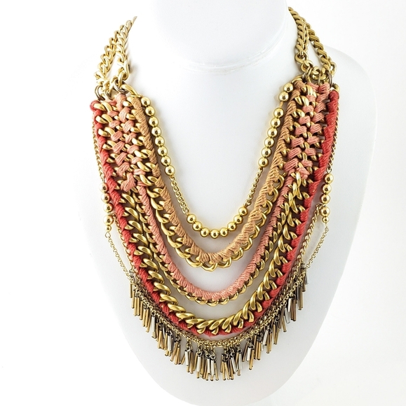 Stella & Dot Statement Necklace Multi Chain - Picture 6 of 8